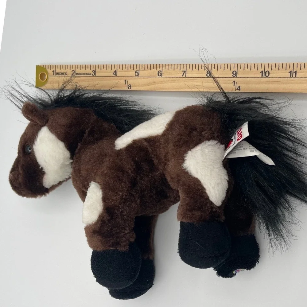 Ganz Webkinz Pinto Horse Brown White Spotted Plush Stuffed Animal HM147 9.5 Inch
